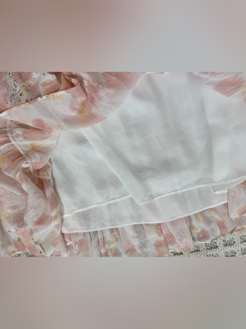 Pink orange gold & white dress Buddy Love large - Picture 7 of 7